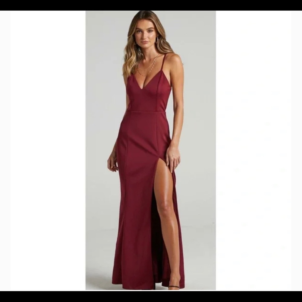 Formal dress in wine
